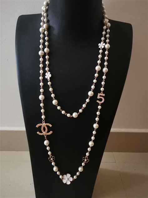 chanel pearl jewelry replica|faux chanel long pearl necklace.